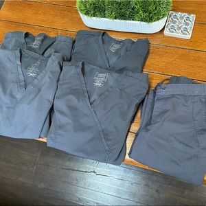 Women’s Grey Pewter Scrub Lot Cherokee Tops M Pant